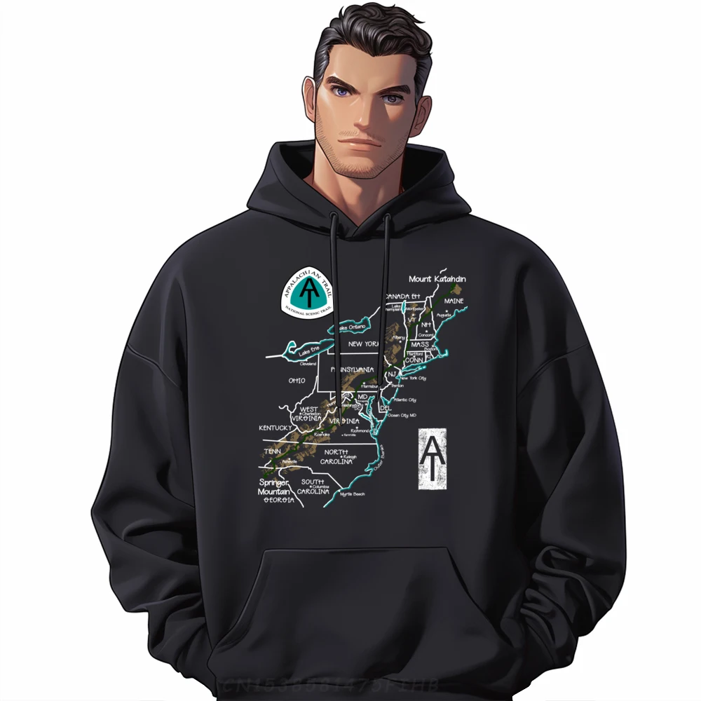 

Appalachian Trail At Hiker Map Hoodies Family Round Neck Letter Long Sleeve Mens Sweatshirt Funny Graphic Pullover