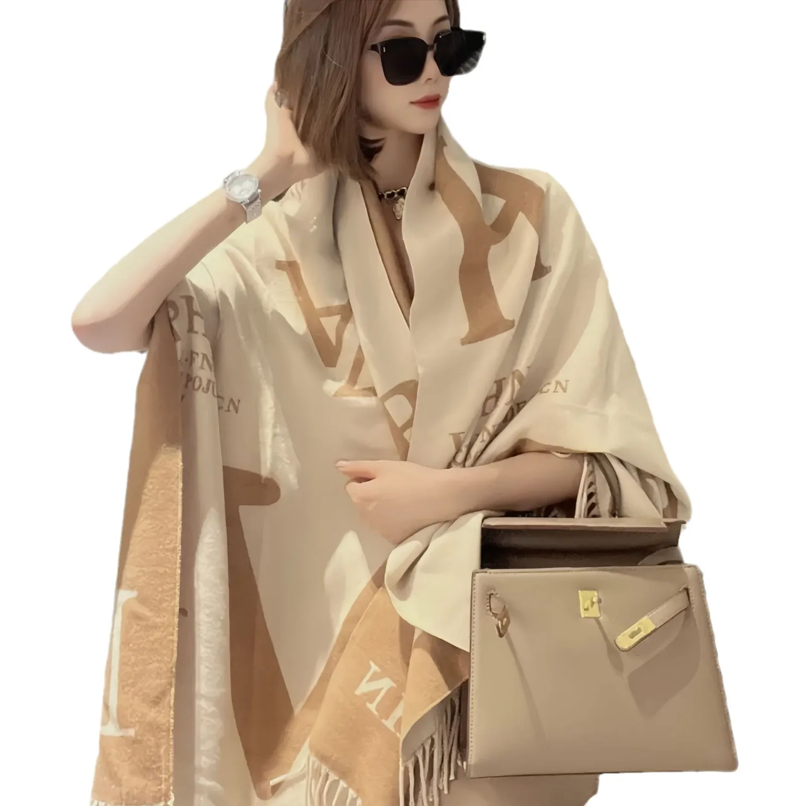 الفاخرة الشتاء الوجهين طباعة أوشحة كشميرية النساء عالية الجودة رشاقته التفاف شال السيدات الباشمينا وشاح حجم كبير 185*65 سنتيمتر