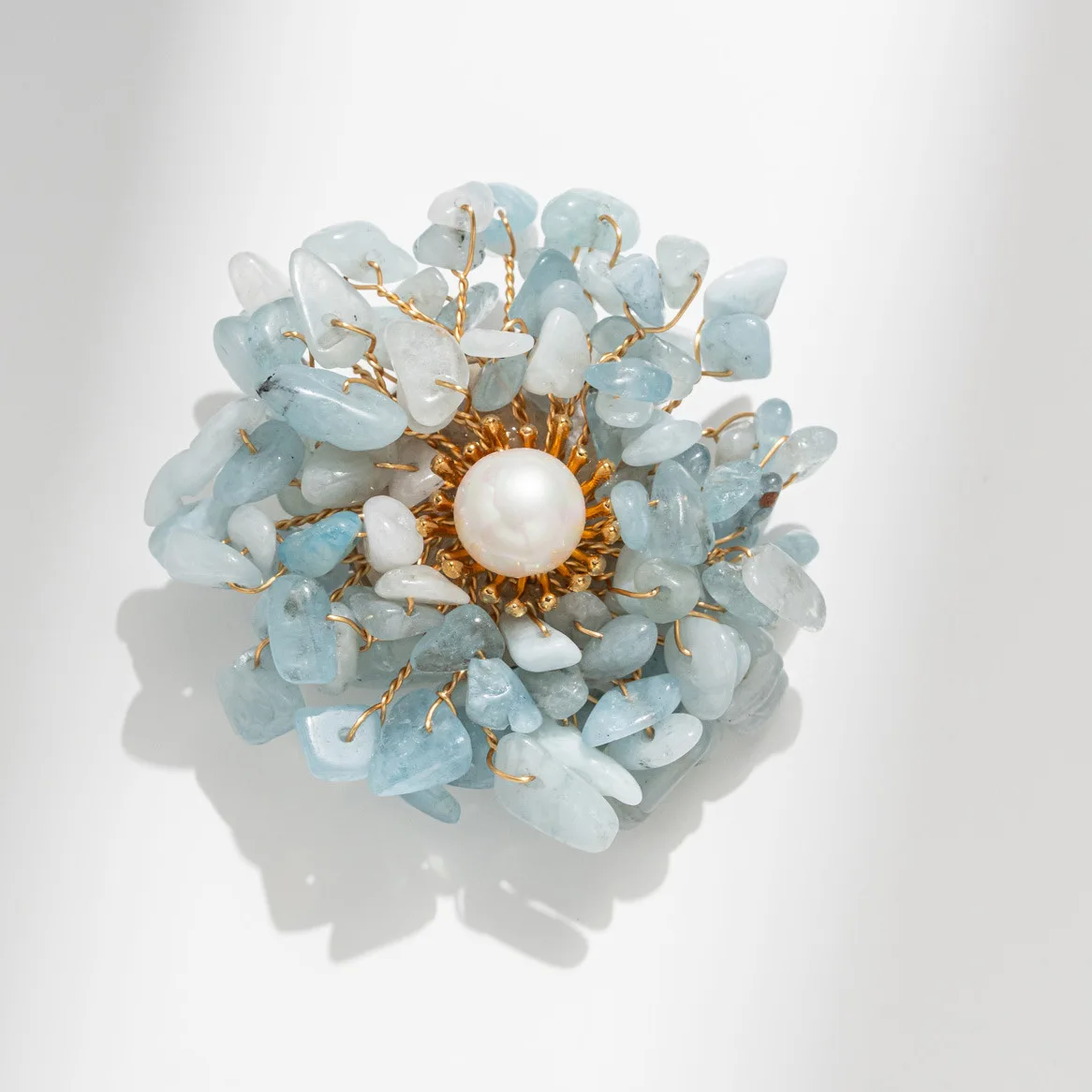 

Vintage Handmade Accessories, Antique Amethyst Aquamarine Flower Brooch, Holiday Corsage Brooch Pin for Women