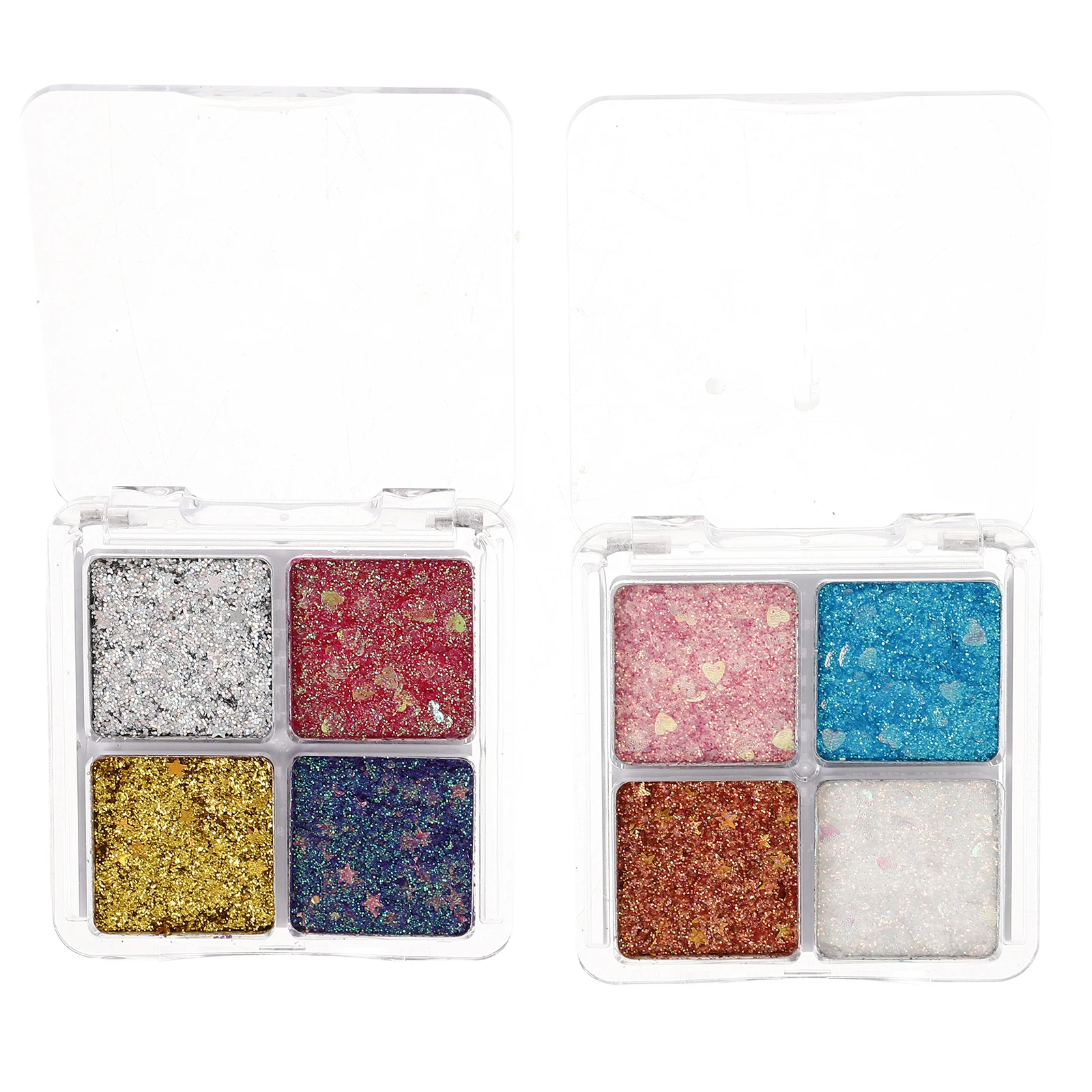 2 Stück glitzernde Glitzer-Lidschatten-Palette, schimmernder Lidschatten für Frauen und Mädchen, langlebig, dekoratives Make-up, ideal für Party, Hochzeit