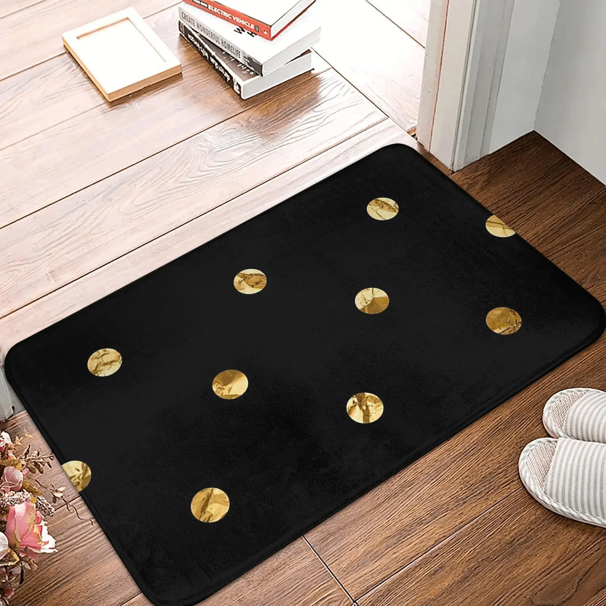 Black & Luxe Confetti Anti-slip Doormat Floor Mat Dust-proo Carpet Rug for Kitchen Entrance Home Bathroom Footpad Mats