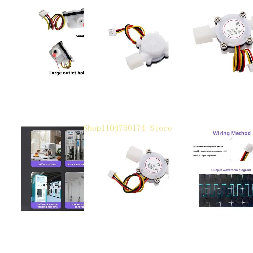 Hall Effect Flowmeter Water Meter Unit, 5V Hall Device for Purification Setups Top Sale