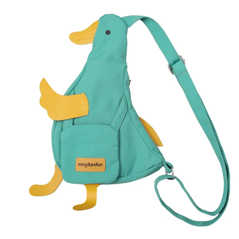 Kawaii Duck Bag Lovely Crossbody Bag Casual Women Cartoon Chest Bag Fashion Nylon Funny Animal Girls Canvas Satchel 4 Colors