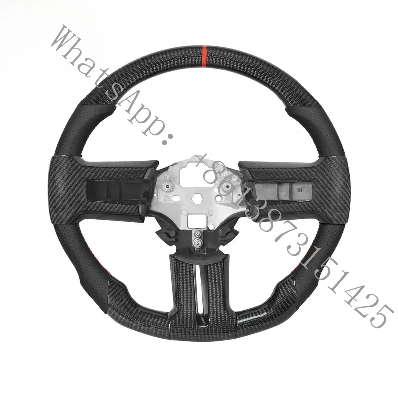 

ForCarbon Fiber Steering Wheel Mustang EcoBoost GTV6 Shelby GT350 GT500 2012-2014,D-shaped Flat-bottom