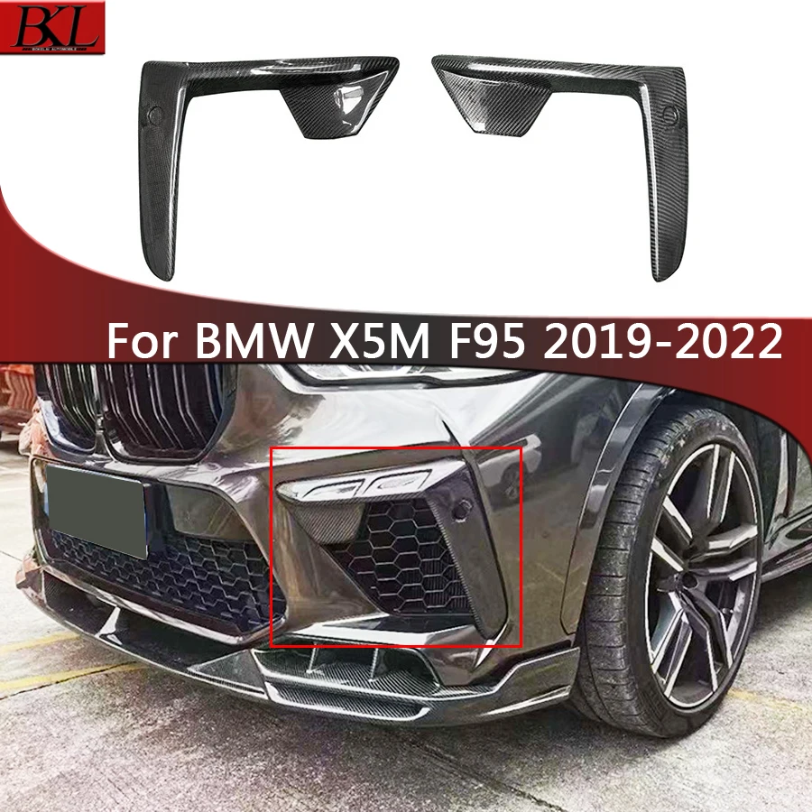 For BMW X5M F95 2019-2022  carbon fiber fog lamp wind knife fog lamp frame lamp shade tuyere Modified and upgraded body kit