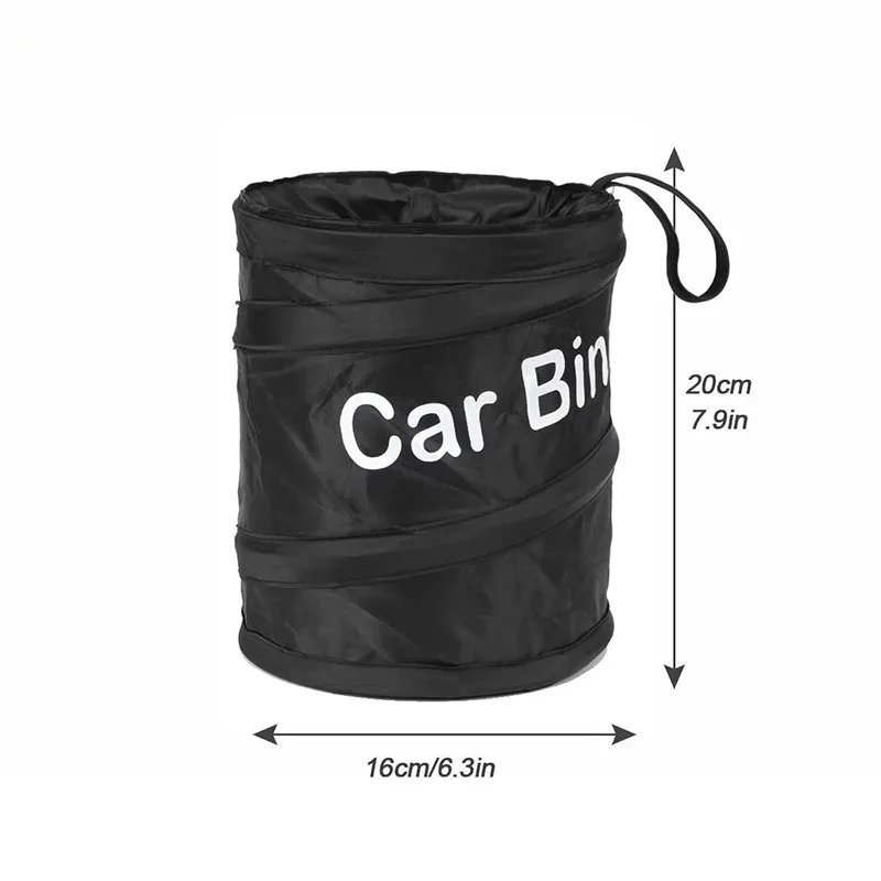 Collapsible Black Car Trash Can Leak Proof Waste Bin with Garbage Bag Little Rubber Leak Proof Car Cooler Bag for Automobiles
