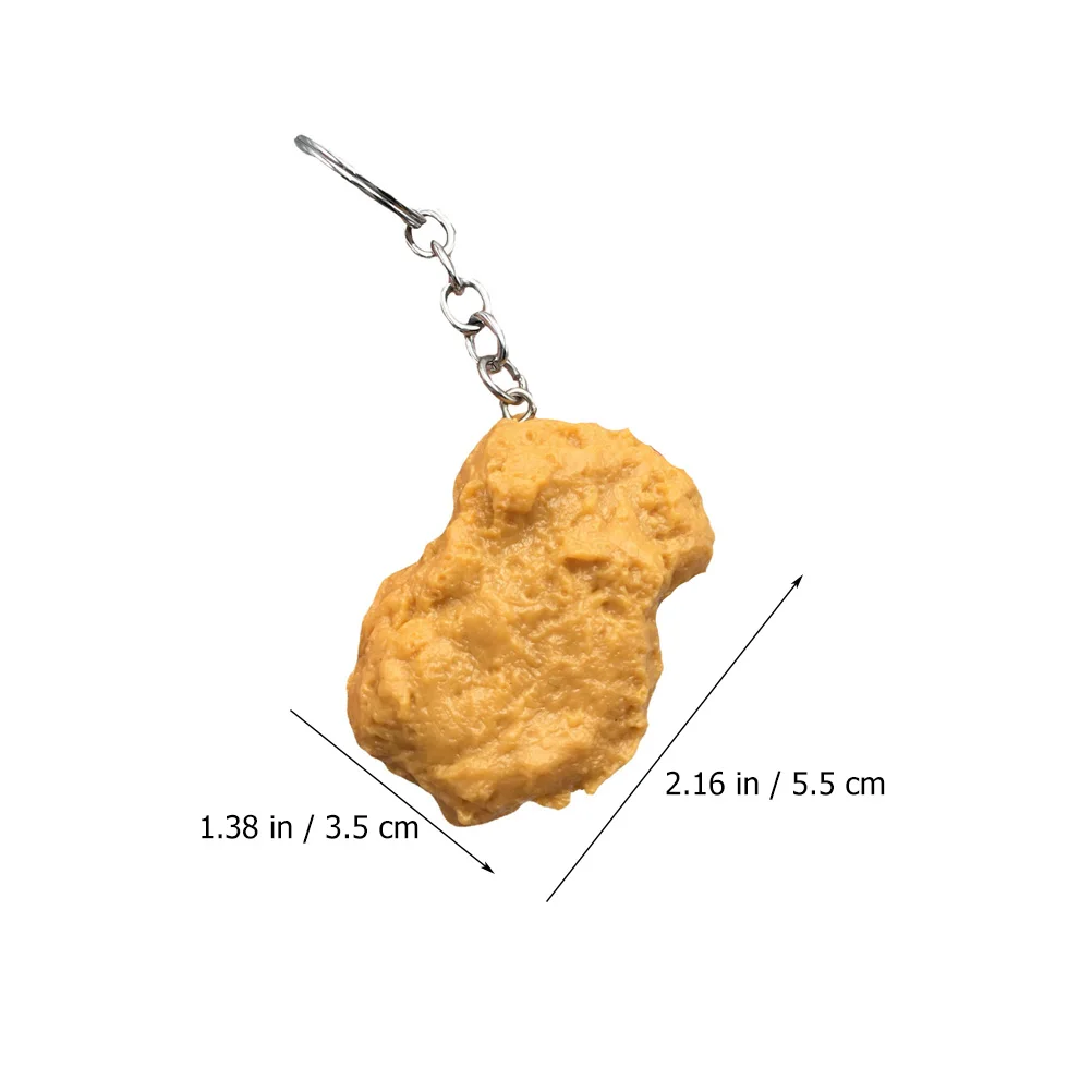 Creative Fried Chicken Key Chain Decorative Student Pendant Simulated Fried Food Key Ring