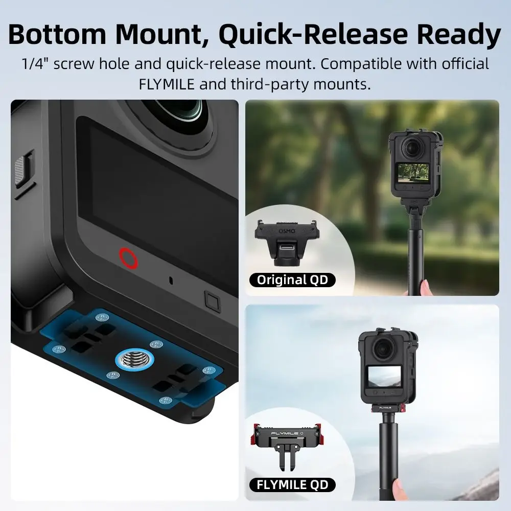 Quick Release Protective Case Magnetic Plastic Expansion Case Lightweight Rabbit Cage for DJI Osmo 360/Osmo 360 II