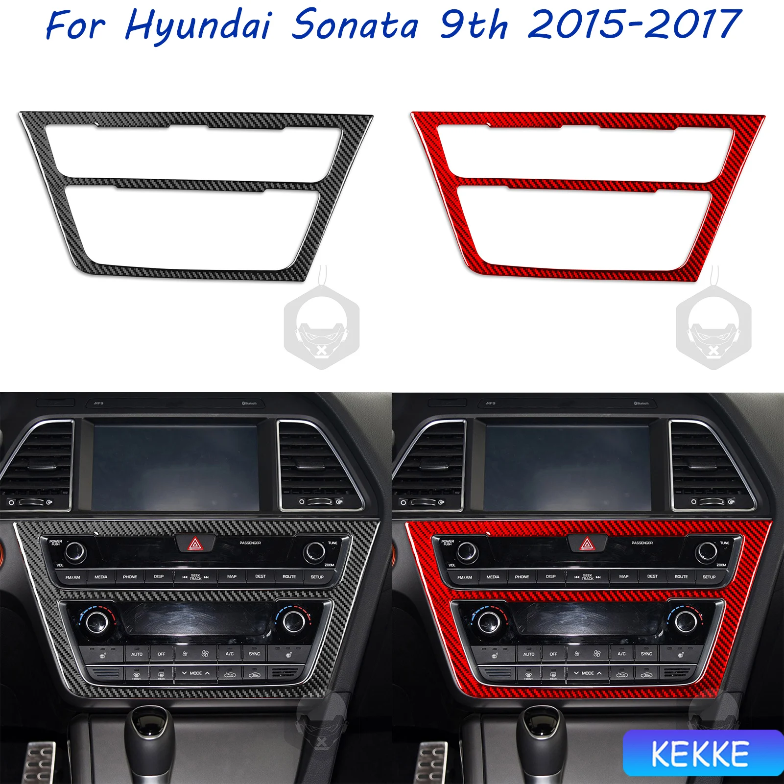 

For Hyundai Sonata 9 2015 2016 2017 CD Control Panel Real Carbon Fiber Sticker Car Interior Accessories