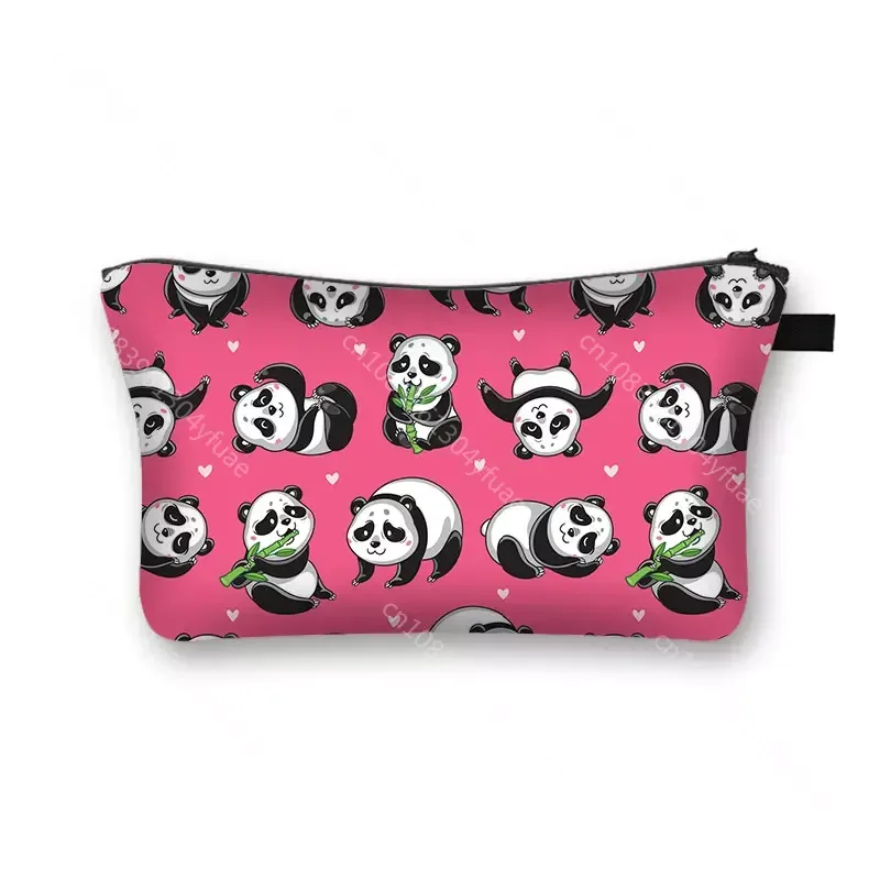 Panda Print  Water Resistant Cosmetic Case Woman Organizer Bag Girls Catoon MakeUp bag Cute Panda Cosmetic ladies Beauty Bag