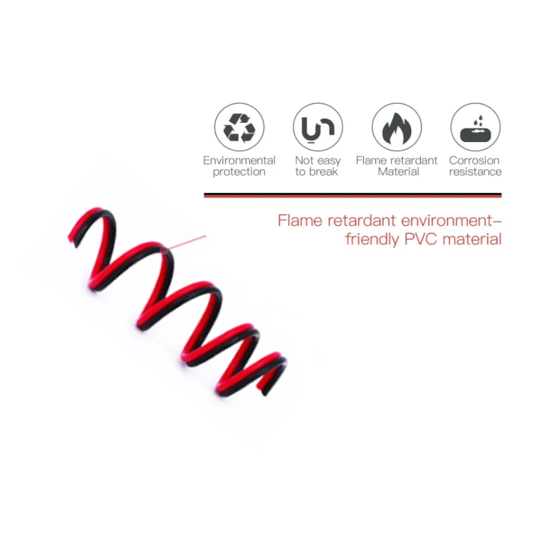 5-15M 28/26/24/22/20/18/16AWG rosso nero cavo elettrico a nastro piatto altoparlante coppers cavi elettronici per auto cavi elettrici