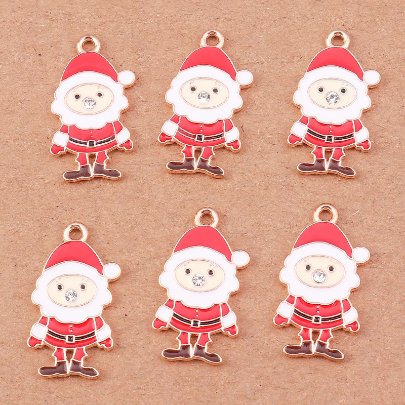 10 Stück niedliche Emaille-Schneeflocken-Anhänger für Ohrringe, Halsketten, DIY-Armbänder, Weihnachtsschmuckherstellung, Zubehör – Detail 14