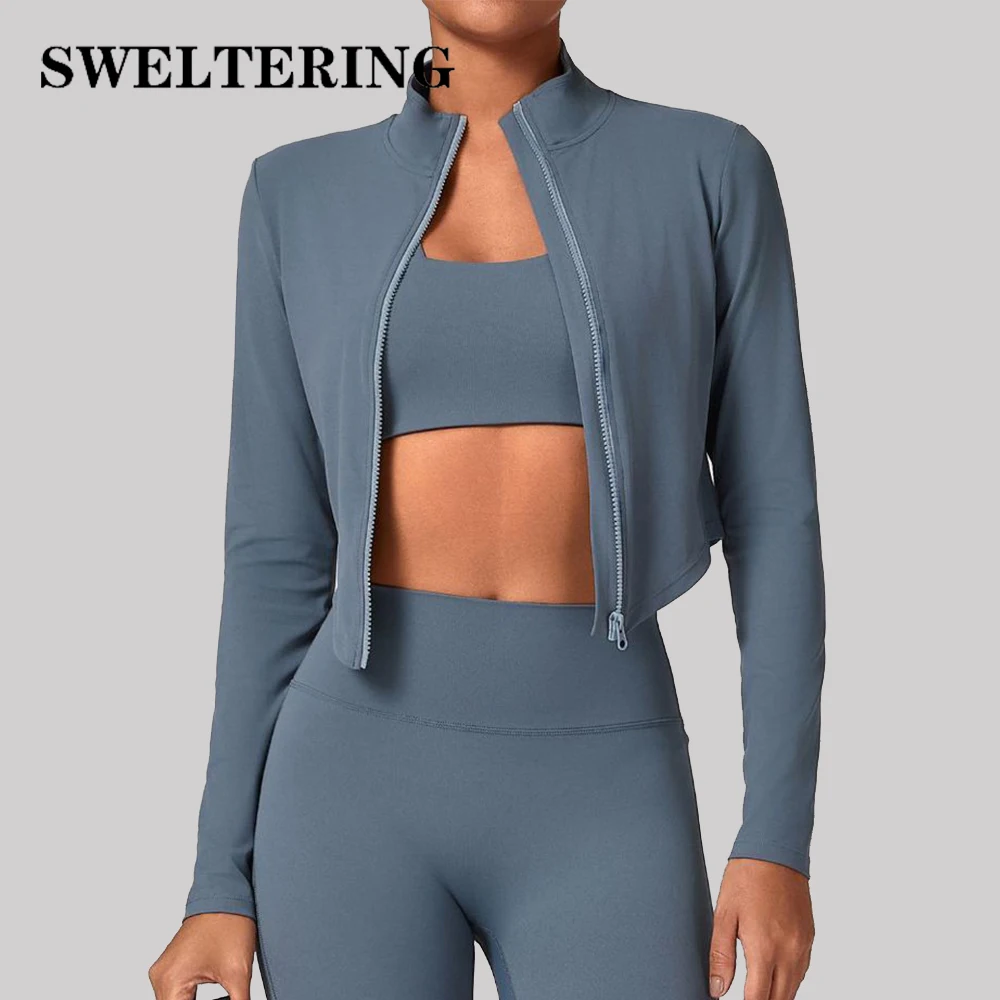 

Yoga Shirts Fitness Long Sleeve Women Outdoor Sports Jacket Running Gym Clothes Workout Coat Dry Fit Breathable Sports Shirts