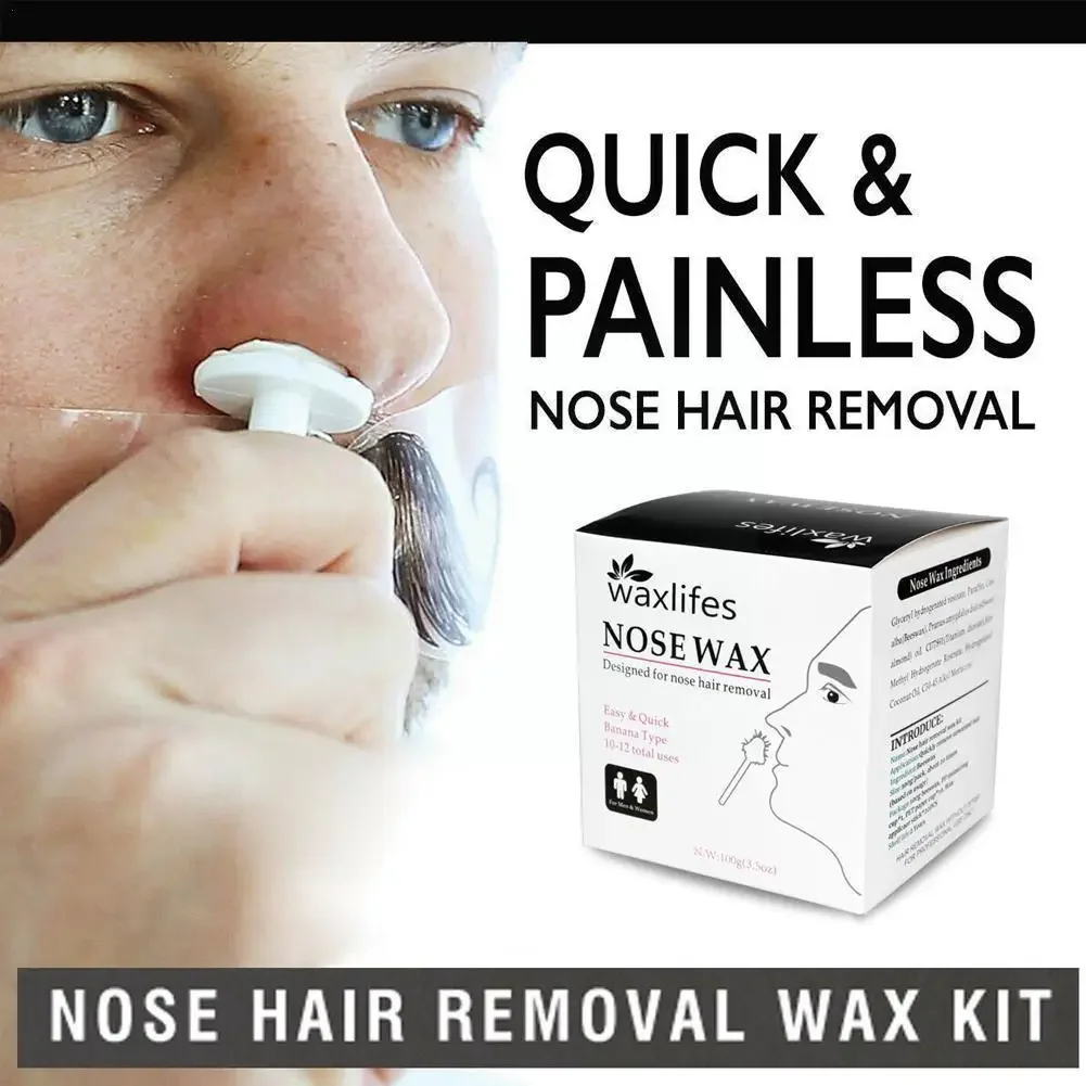 100g Nose Ear Hair Removal Wax Kit Painless & Easy Mens Nasal Waxing Lightweight Portable Hair Removel Tools