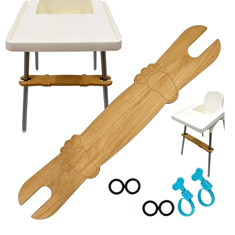 Adjustable High Chair Foot Support Board for Toddler and Baby Seating, Wooden Round Leg Chair Accessory for Comfortable 15UB