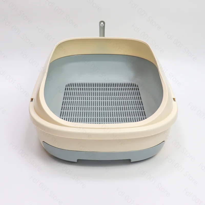 Pine Wood Double Layer Drawer Cat Litter Box Large Sifting Scoop Free Toilet