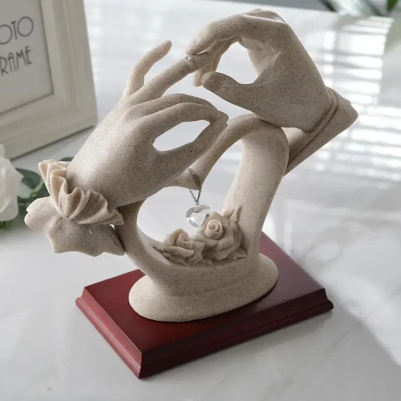 Liefde Hand Standbeeld Home Decoratie Standbeeld Vintage Sieraden Hars Ambachten Liefde Hand Standbeeld Home Office Decoratie Featured Geschenken