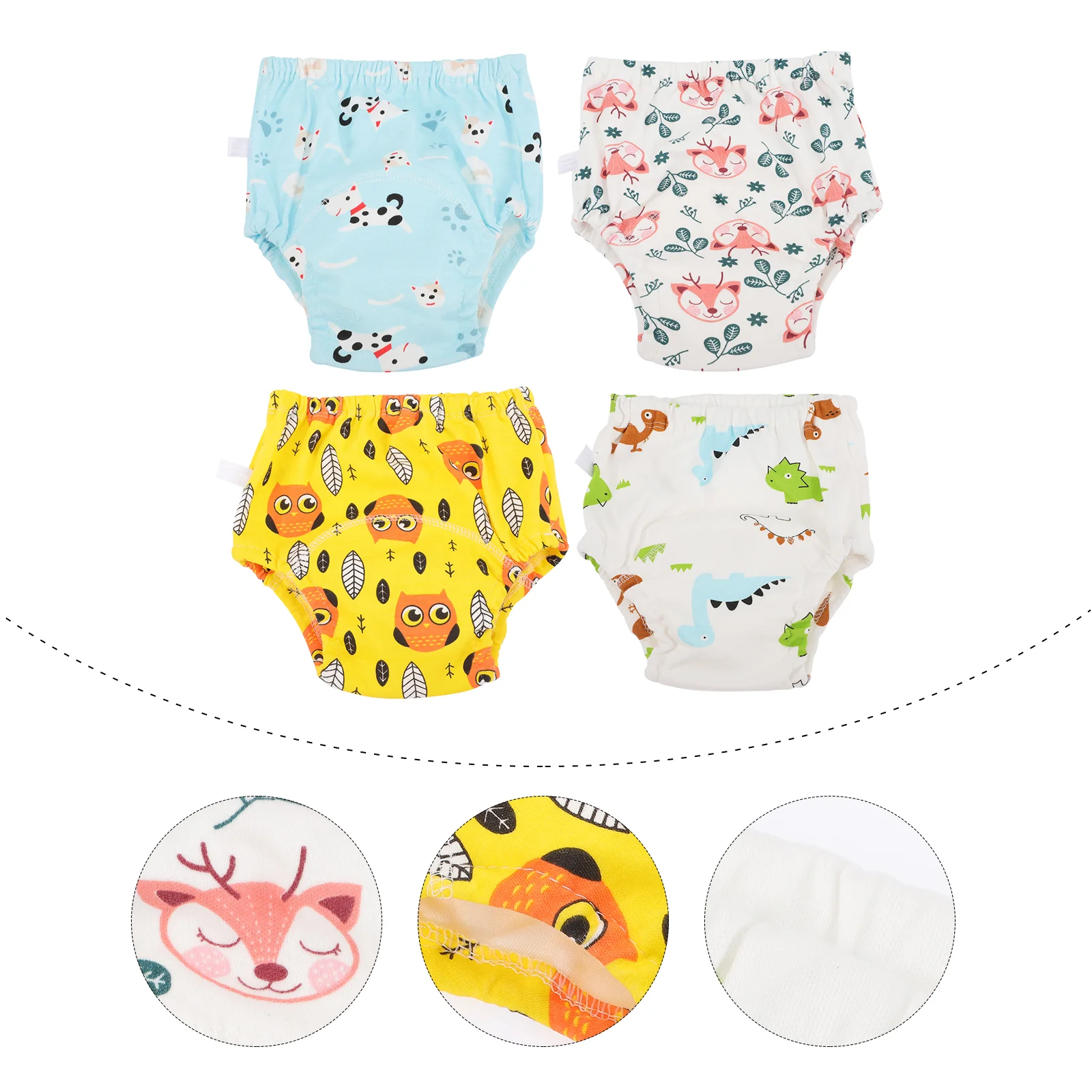 

4 Pcs Baby Washable Diapers Toddler Training Pants Kids' Nappy Gauze Breathable Child