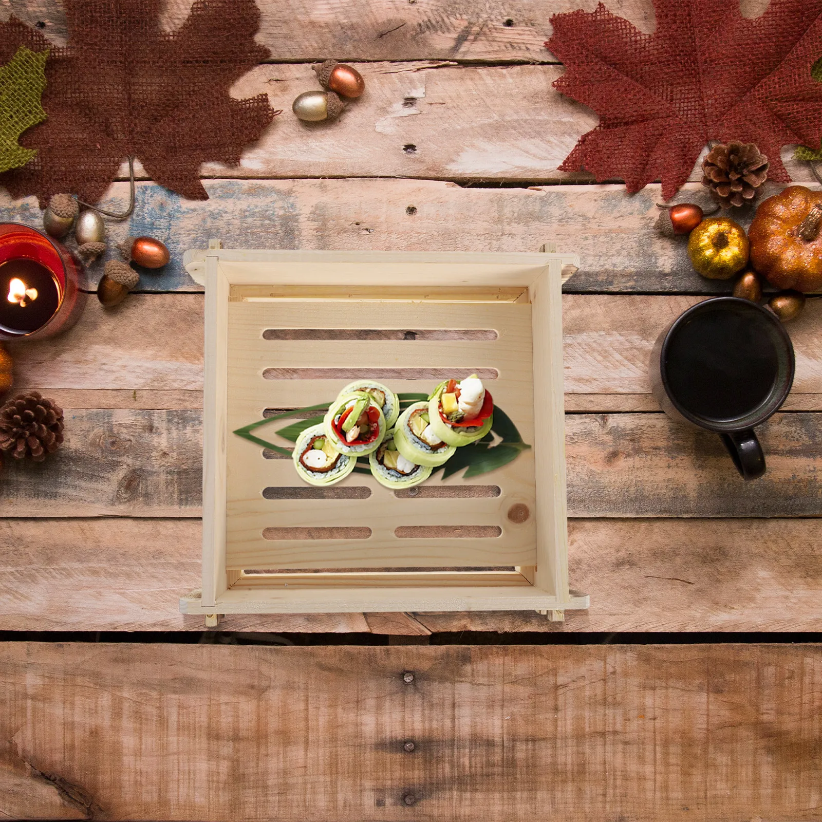 

Japanese Style Wood Sushi Plate Rectangular Wooden Serving Tray for Desserts Snacks Sushi Home Gatherings Outdoor Use