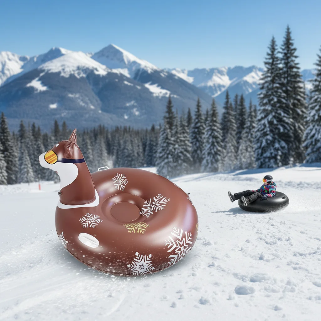 Inflatable PVC Snow Tube Winter Ski Circle With Handle Durable Children Adult Thickened Floated Sled