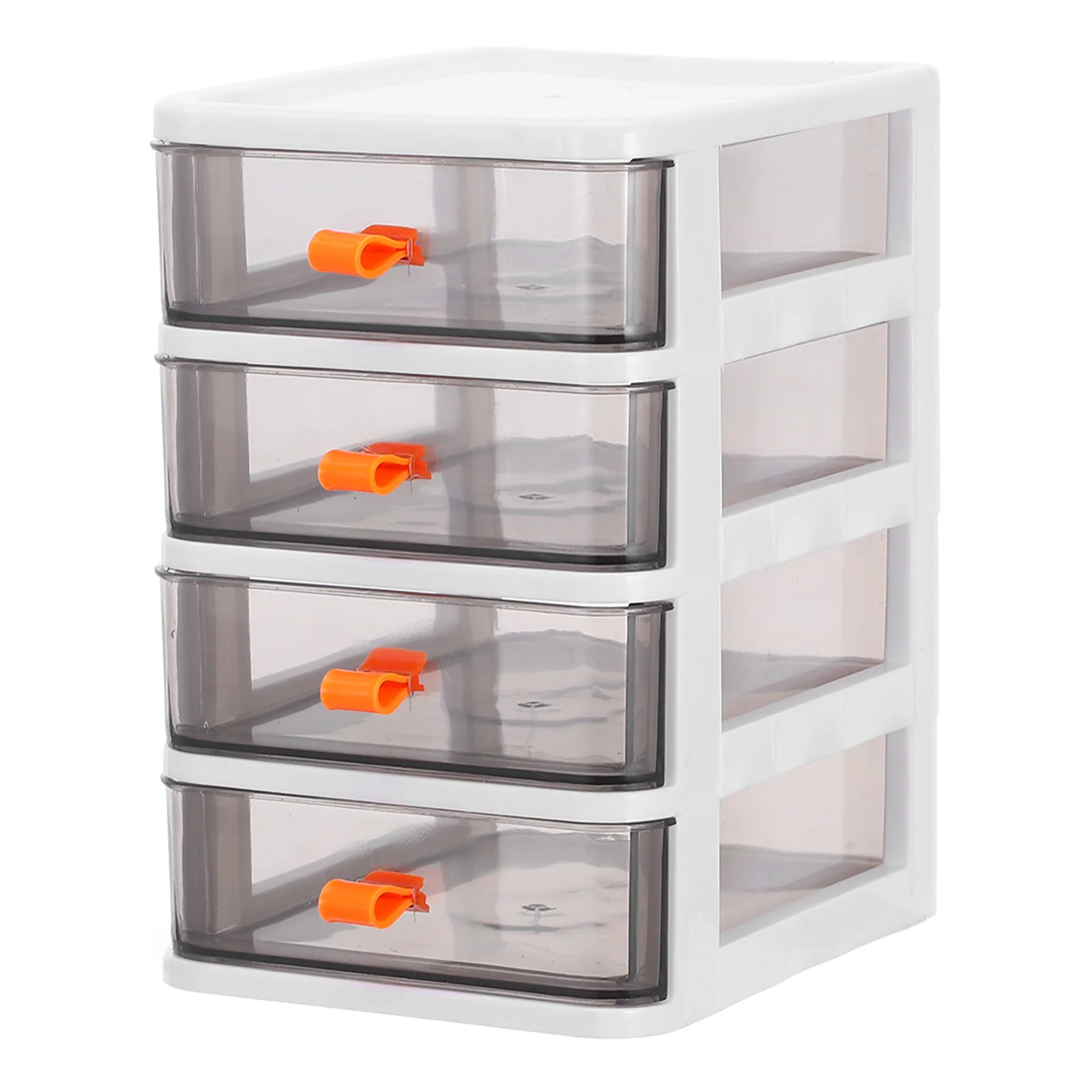 Transparent Plastic Drawer Storage Organizer 4-Layer Stackable Case for Office Desk Stationery Makeup Small Sundries Storage