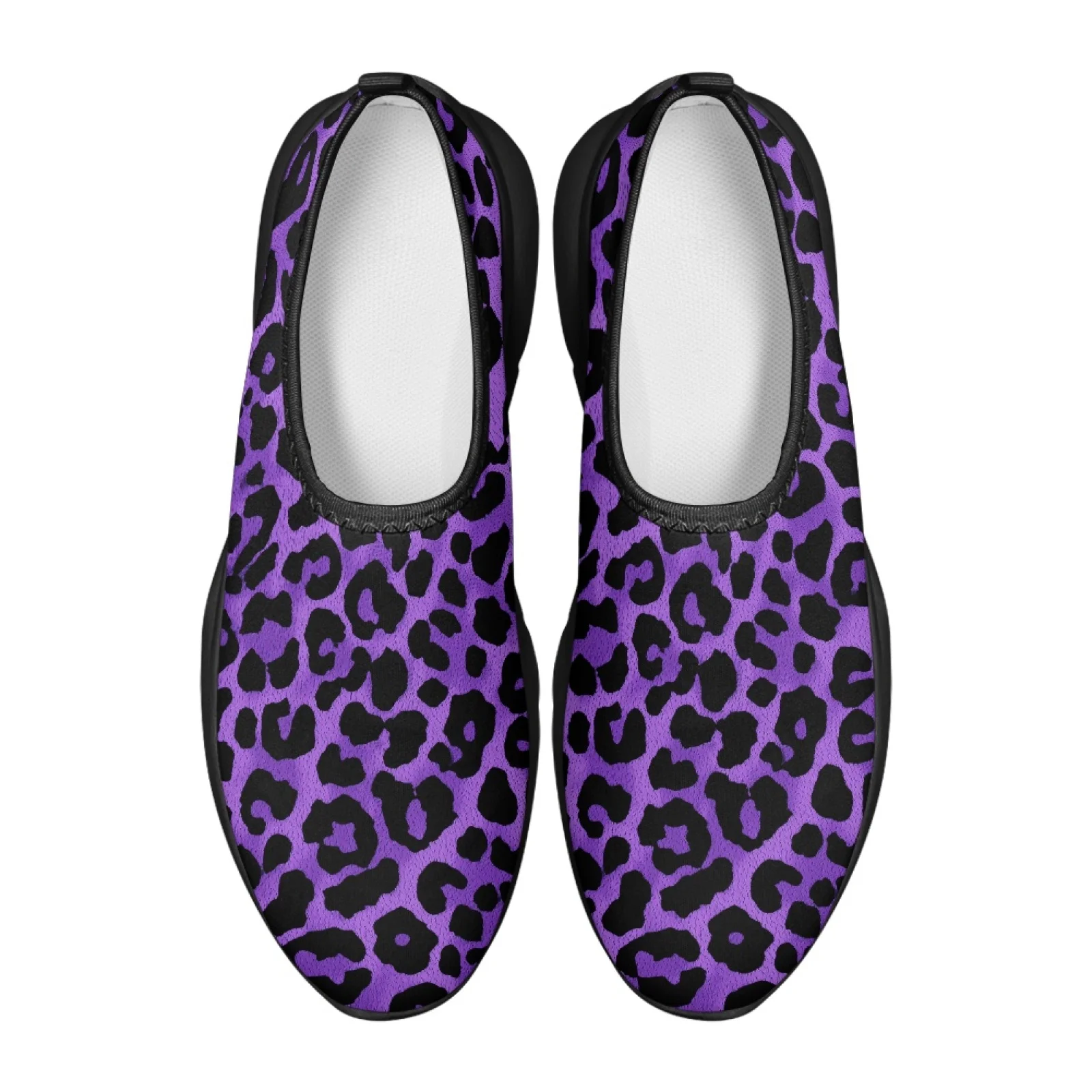 PENSTROLL Purple Leopard Print Slip on Walking Shoes for Men Outdoor Sports, Classic Casual Sports Shoes