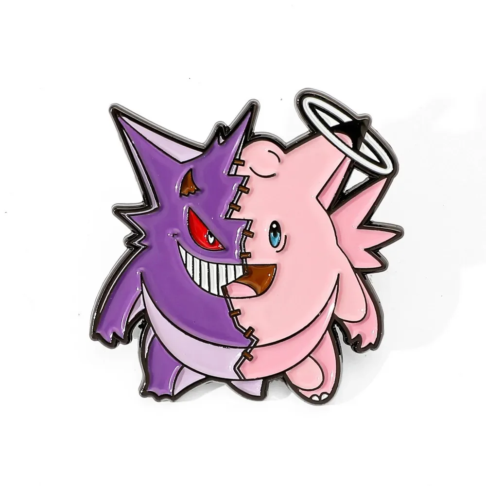 Anime Peripheral Gengar Jigglypuff Cross-dressing Series Cartoon Clothes Metal Brooch Backpack Decoration Badge Festivals Gift