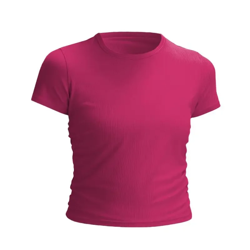 YOGA Naadloze shirts met korte mouwen voor dames Ademende hardlooptraining Tops Atletische Gym Yoga Basic T-shirts