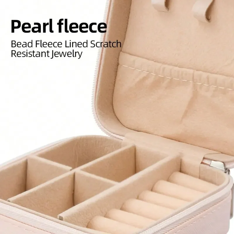 Elegant Leather Jewelry Organizer Box for Women Necklace Ring Earring Storage Travel Display For Case with Velvet Lining