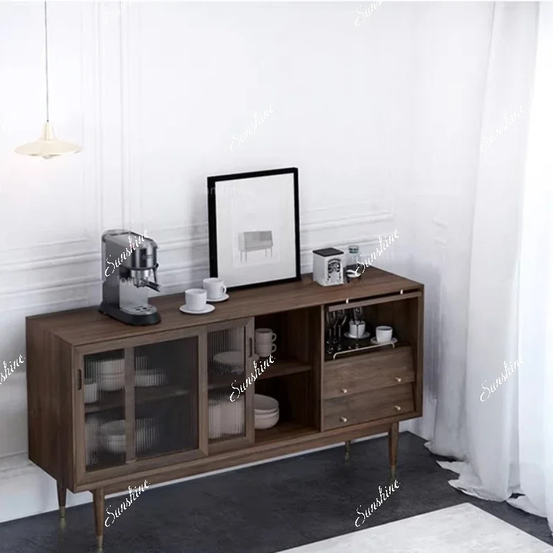 TTNordic, solid wood glass cabinet living room, dining room cabinet simple modern meal preparation, sliding door locker