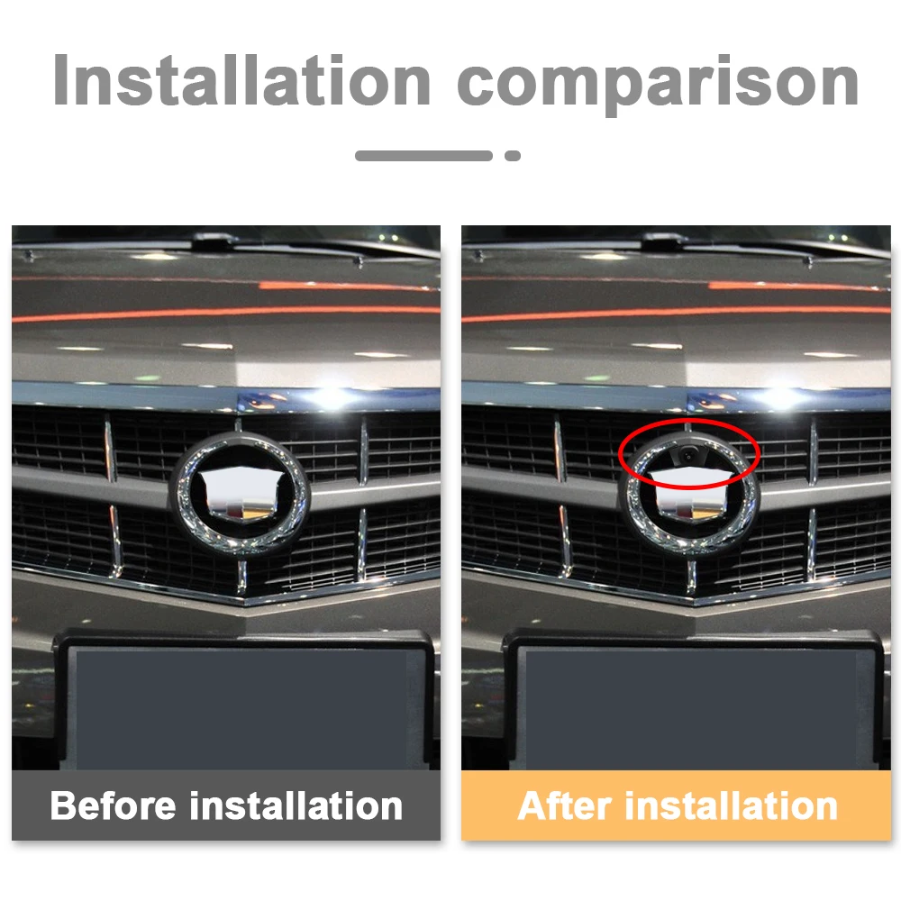 Carsanbo For Cadillac SRX 2012 Car Front View Logo Camera CVBS 480P AHD 720P 1080P Optional 150° Fisheye Waterproof Night Vision