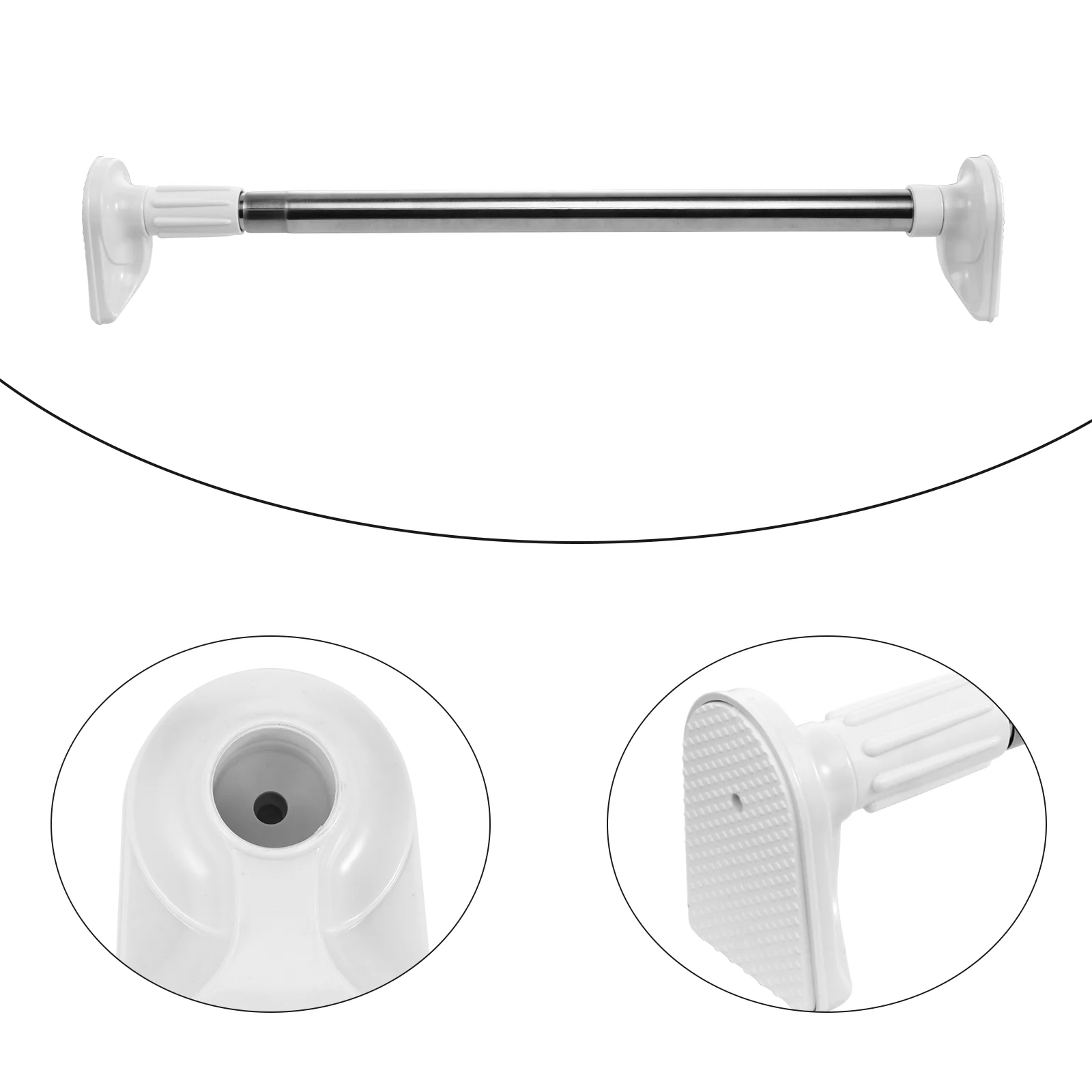 Shower Curtain Rod Clothes Drying Steel Thickened Road Tensile Pole Rail Practical Tension Stainless Flexible Closet Telescopic