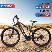 Ebike YG90 Hydraulic brake electric road bike full suspension e bike 1000W 48v 17AH e mountainbike for men elektro fahrrad ebike