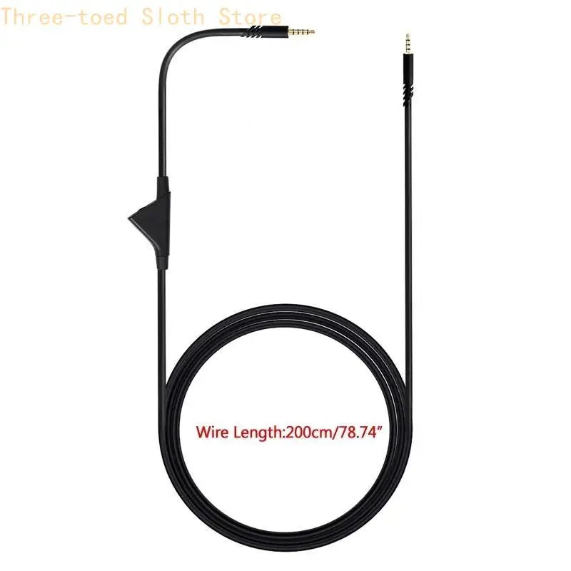 سلك امتداد كابل سماعة الرأس مع التحكم في مستوى مستوى البكم ينطبق على A10 A40 A40TR Gaming Headsets E74A