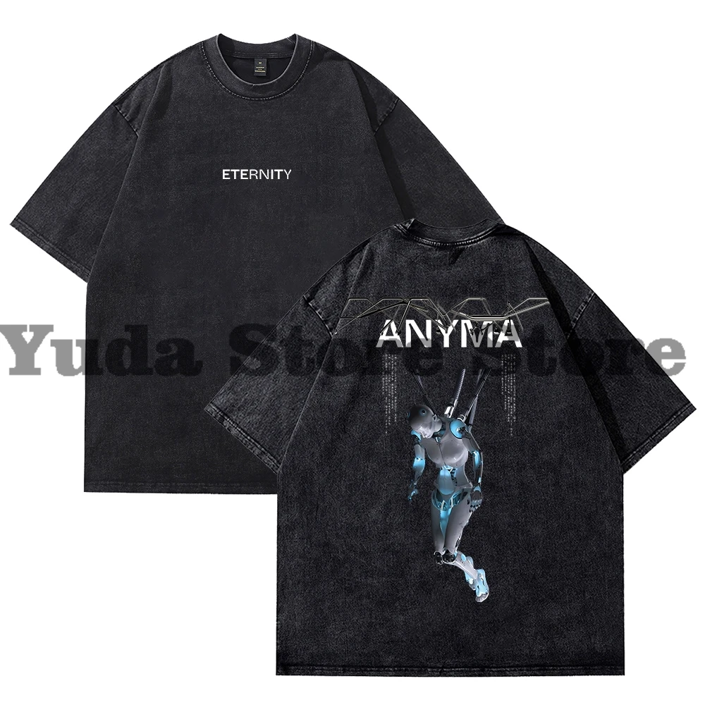 Anyma T-Shirt Crewneck Short Sleeve  Men/Women Cotton Vintage Wash Tee