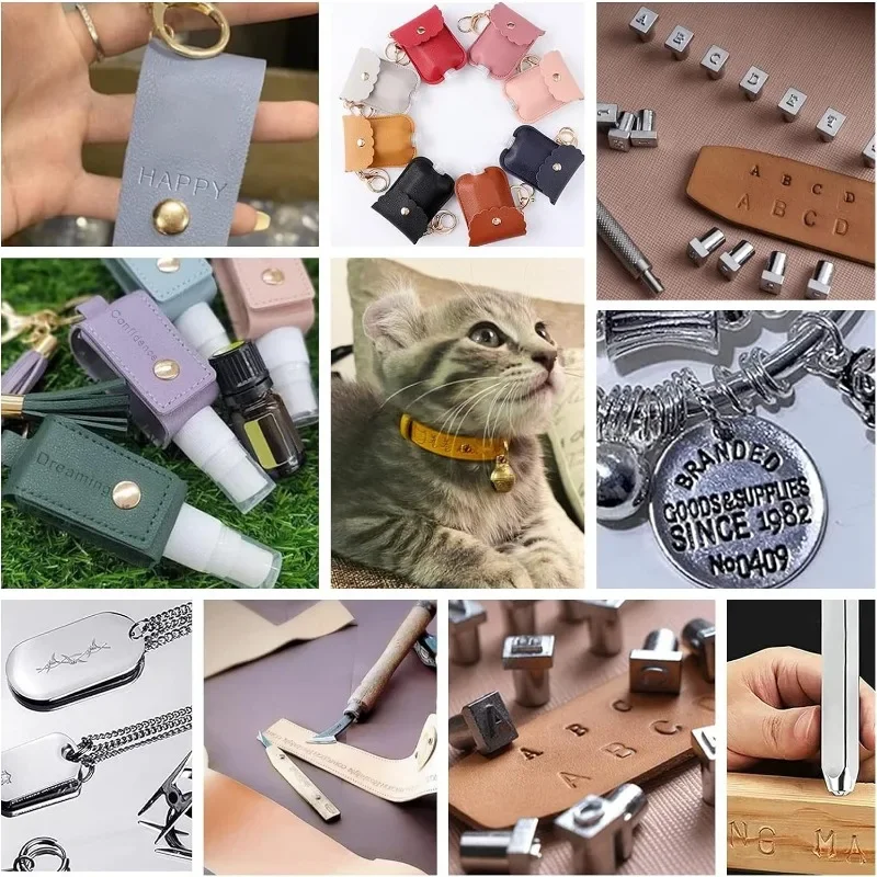 36 Pcs Letter and Number Metal Stamp Set 1/20 inch 1.5mm Alphabet A-Z and Number 0-9 and Symbol Iron Uppercase Stamps Punch