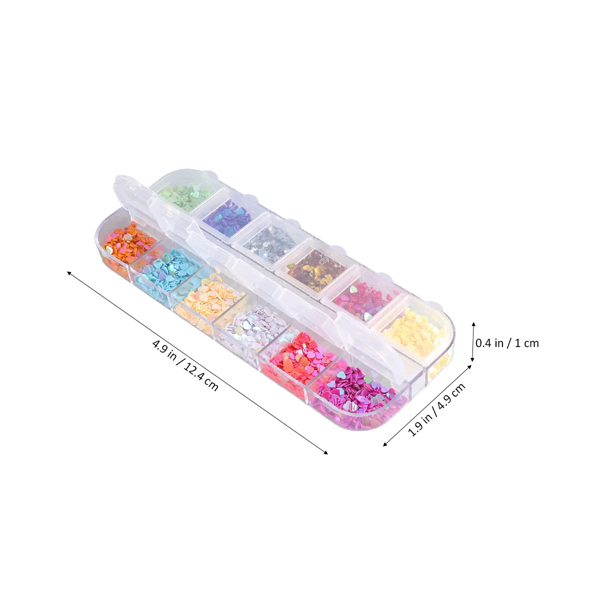 12 فتحة ملونة على شكل قلب ملصقات فنية للأظافر يمكنك صنعها بنفسك لعيد الميلاد والهالوين وحفلات أعياد الميلاد وملصقات الأظافر #6