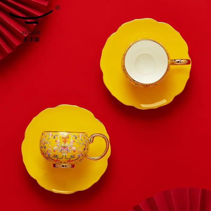 Raw Porcelain New Court Porcelain 2/4 Head Tea Coffee Cup Saucer, Tea Cup Coffee Cup, Enamel Color