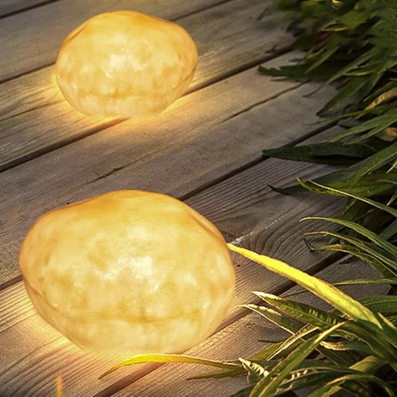 Solar Garden Lights Luminous Rock Transparency Stone Lawn Lamp Decoration Park Scenic Area Landscape Lighting
