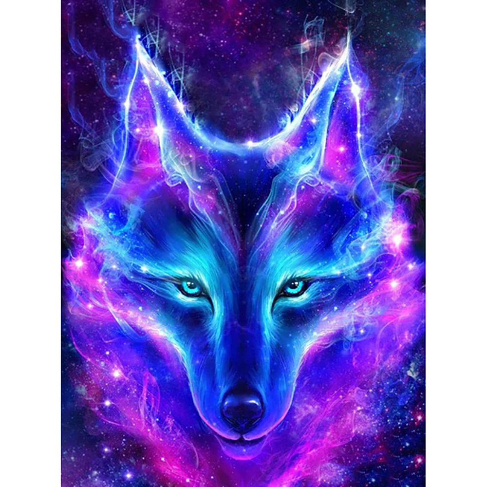 

5D DIY Diamond Embroidery Animals Pattern DIY Diamond Painting Colored Wolf Scenery Decoration Mosaic Cross Stitch Birthday Gift