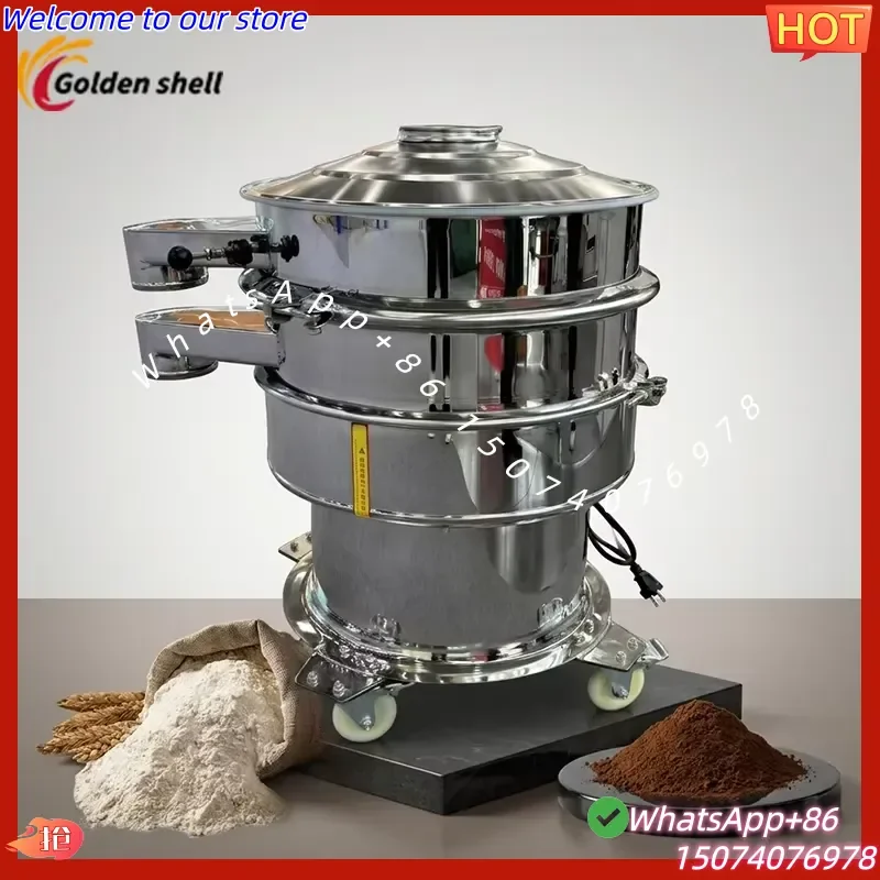 2026 Food Grade Stainless Steel Vibrating Screen Machine for Powder Flour Sugar Sieving Separator