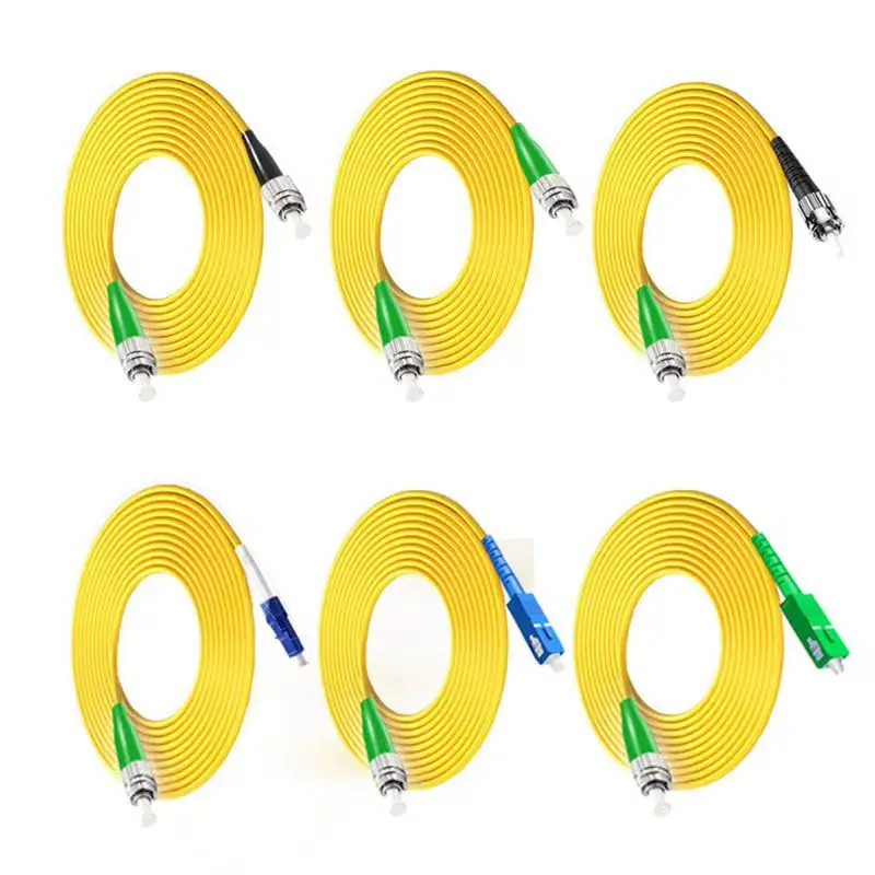 Optical Fiber Patch Cord 1m-40m 9/125 652D Simplex SC/APC FC/APC LC/APC to UPC Pigtail for FTTH CATV Fiber Optic Patch Cable