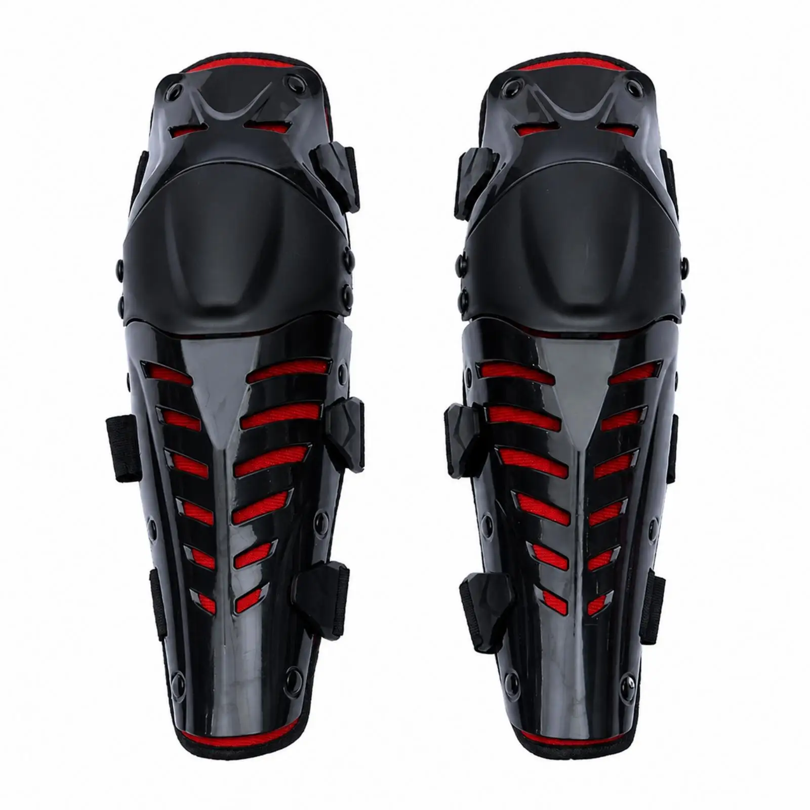 Knee Protector for Motocross Riding PP Hard Shell EVA Cushion Curved Joint Design Adjustable Straps for Cyclist Outdoor