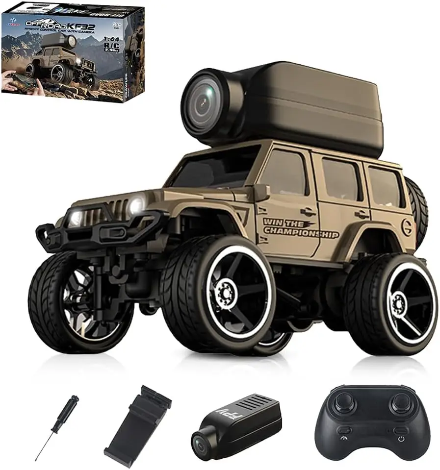 1:64 Mini RC Car KF32 Remote Contorl Vehicle Car with Camera WiFi APP Control High Speed ​​Racing Stunt Cars Toy Gift for Kids