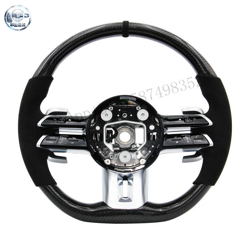 Suitable for Mercedes-Benz AMG sports steering wheel with genuine leather and multi-function buttons, modified and upgraded, dir