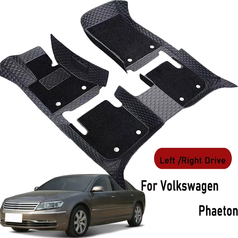 Car floor mats for Volkswagen Phaeton 2007 2008 2009 2010-2016 Customauto foot Pads automobile carpet cover interior accessories