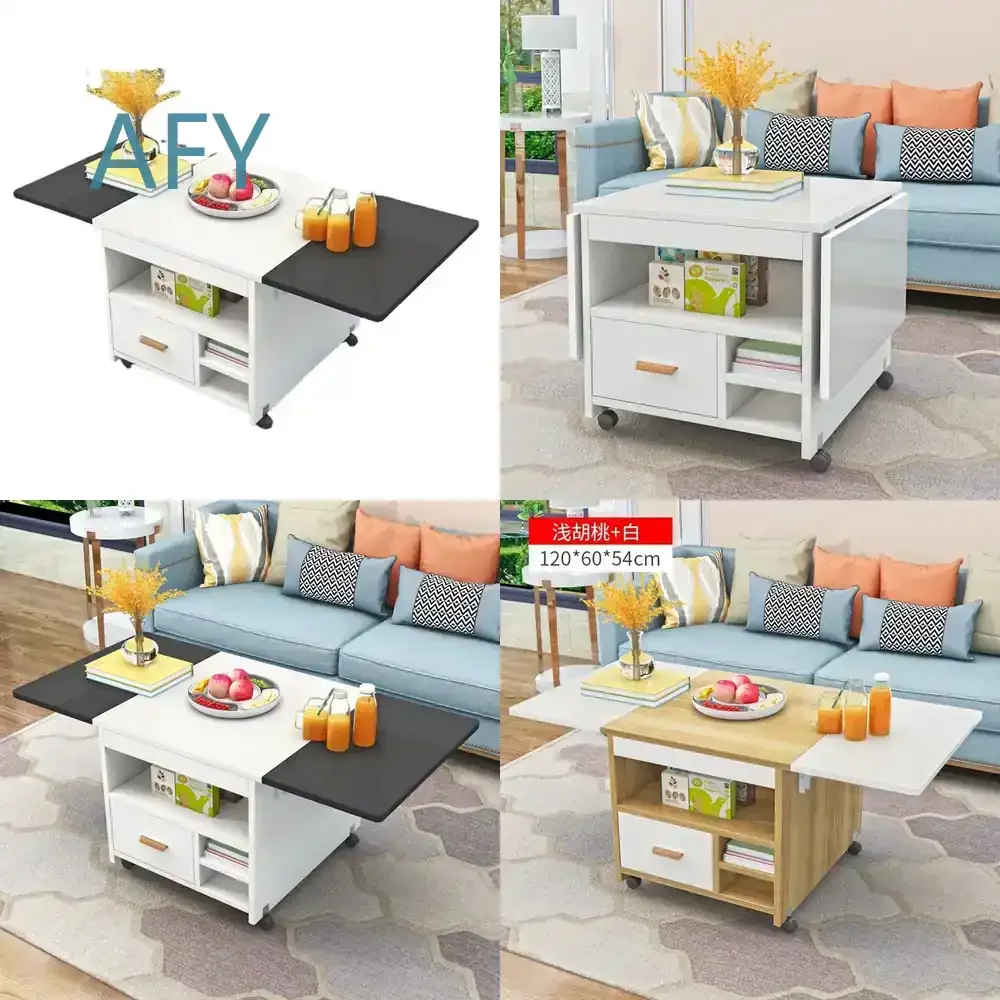 Folding Coffee Table for Small Apartment Dual Purpose Dining Table Telescopic Lifting Table Multi Functional Movable Simple