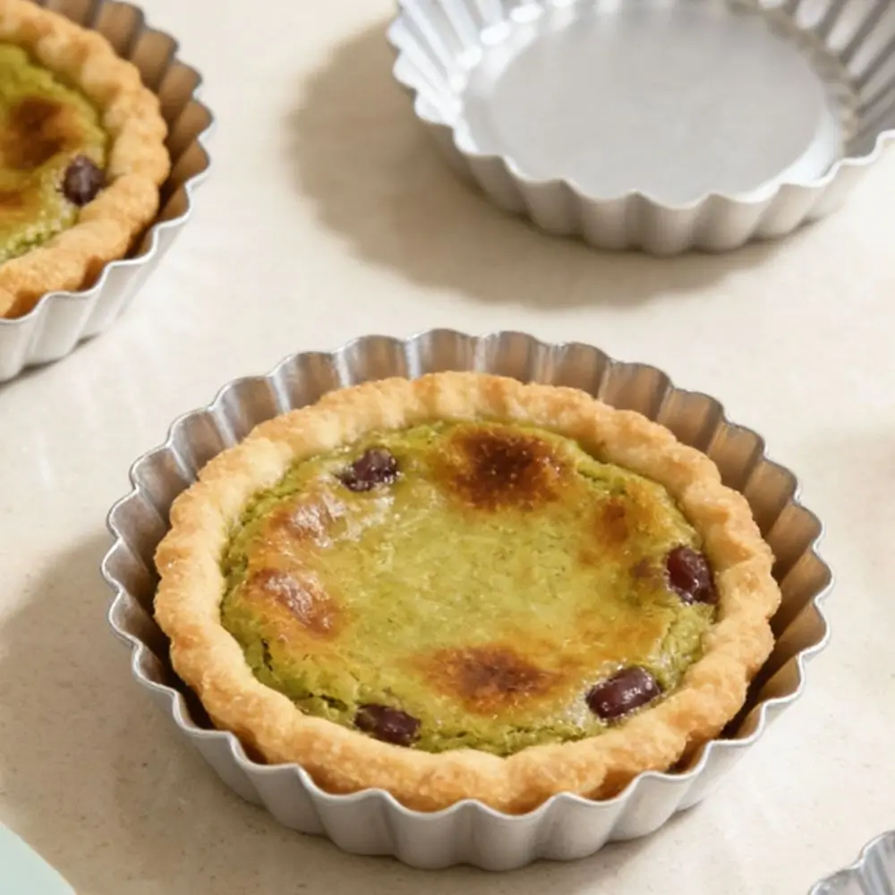 Baking Mould Edge-patterned Egg Tart Molds Nonstick Aluminum Pie Plate Mould Heat-resistant Fluted Quiche Pans Baking