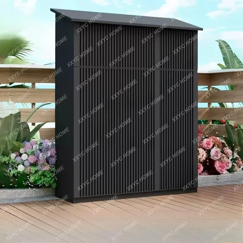 XXModern Outdoor Balcony Courtyard Storage Cabinet  Thickened Aluminum Alloy Garden Tool Cabinet Outdoor Furniture