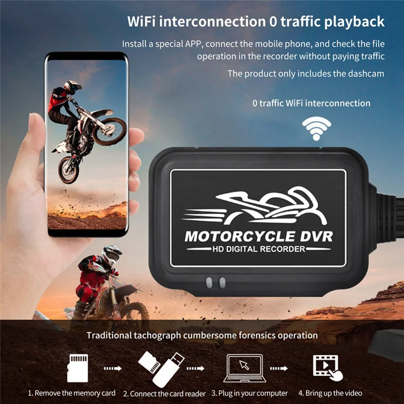 ATP226-1080P Dual Motorcycle Camera Waterdichte Rijden Recorder HD Nacht Video Recorder voor Motorcross Rijden